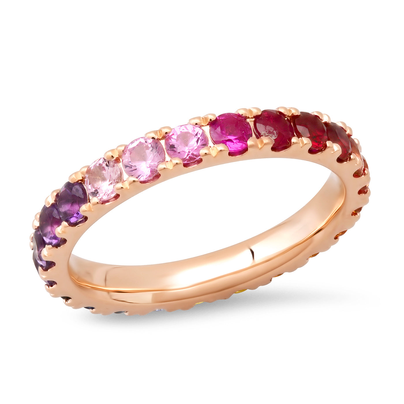 14K Rose Gold Large Sunset Eternity Band